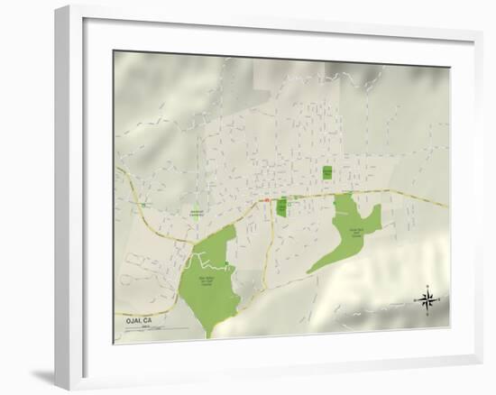 Political Map of Ojai, CA-null-Framed Art Print