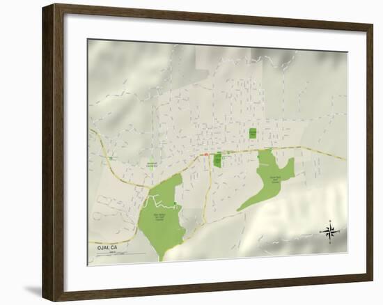 Political Map of Ojai, CA-null-Framed Art Print