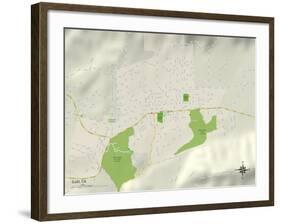 Political Map of Ojai, CA-null-Framed Art Print