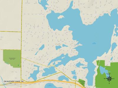 Map Of Okauchee Lake Political Map Of Okauchee Lake, Wi' Prints | Allposters.com