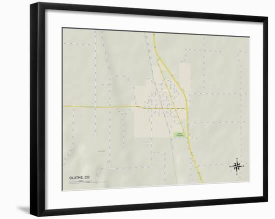 Political Map of Olathe, CO-null-Framed Art Print