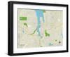 Political Map of Olympia, WA-null-Framed Art Print