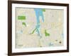 Political Map of Olympia, WA-null-Framed Art Print