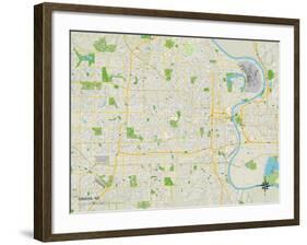 Political Map of Omaha, NE-null-Framed Art Print
