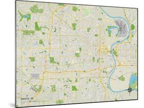 Political Map of Omaha, NE-null-Mounted Art Print