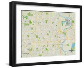 Political Map of Omaha, NE-null-Framed Art Print