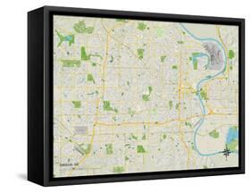 Political Map of Omaha, NE-null-Framed Stretched Canvas