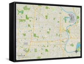 Political Map of Omaha, NE-null-Framed Stretched Canvas