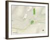 Political Map of Oneonta, NY-null-Framed Art Print
