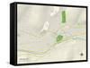 Political Map of Oneonta, NY-null-Framed Stretched Canvas