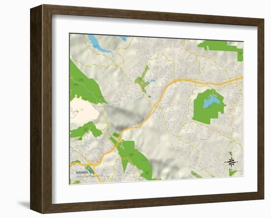 Political Map of Orinda, CA-null-Framed Art Print