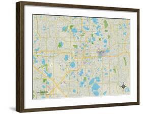 Political Map of Orlando, FL-null-Framed Art Print