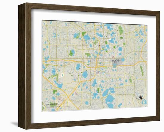 Political Map of Orlando, FL-null-Framed Art Print