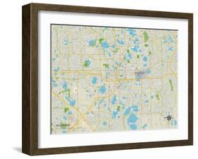 Political Map of Orlando, FL-null-Framed Art Print