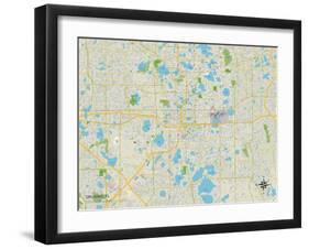 Political Map of Orlando, FL-null-Framed Art Print