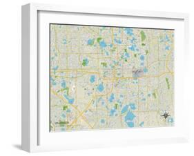 Political Map of Orlando, FL-null-Framed Art Print