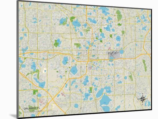 Political Map of Orlando, FL-null-Mounted Art Print