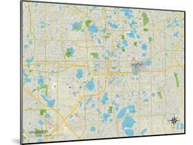 Political Map of Orlando, FL-null-Mounted Art Print