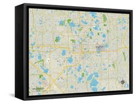 Political Map of Orlando, FL-null-Framed Stretched Canvas