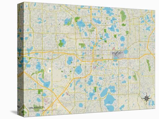 Political Map of Orlando, FL-null-Stretched Canvas