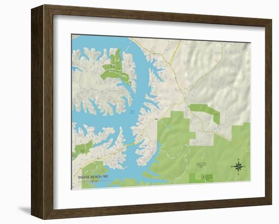 Political Map of Osage Beach, MO-null-Framed Art Print