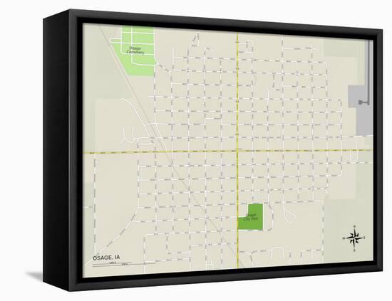 Political Map of Osage, IA-null-Framed Stretched Canvas