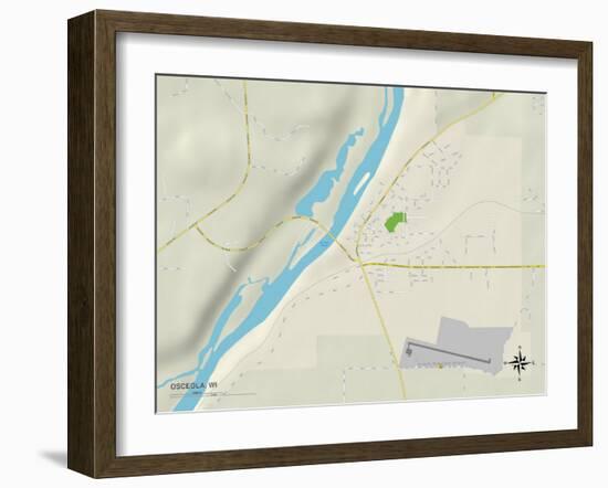 Political Map of Osceola, WI-null-Framed Art Print