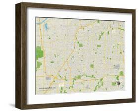 Political Map of Overland Park, KS-null-Framed Art Print