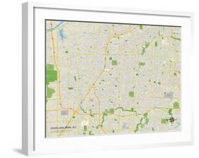 Political Map of Overland Park, KS-null-Framed Art Print