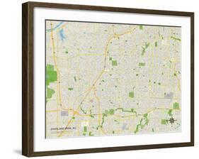 Political Map of Overland Park, KS-null-Framed Art Print