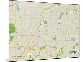 Political Map of Overland Park, KS-null-Mounted Art Print