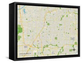 Political Map of Overland Park, KS-null-Framed Stretched Canvas