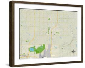 Political Map of Owasso, OK-null-Framed Art Print