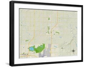 Political Map of Owasso, OK-null-Framed Art Print