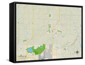 Political Map of Owasso, OK-null-Framed Stretched Canvas