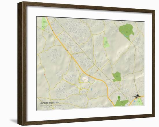 Political Map of Owings Mills, MD-null-Framed Art Print