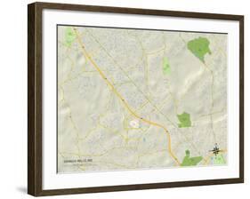 Political Map of Owings Mills, MD-null-Framed Art Print