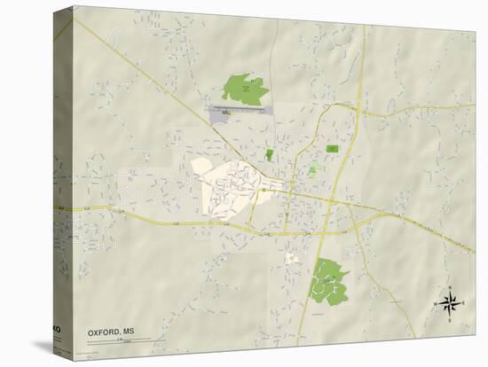 Political Map of Oxford, MS-null-Stretched Canvas