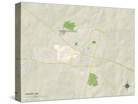 Political Map of Oxford, MS-null-Stretched Canvas