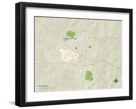 Political Map of Oxford, MS-null-Framed Art Print