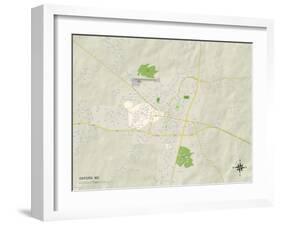 Political Map of Oxford, MS-null-Framed Art Print