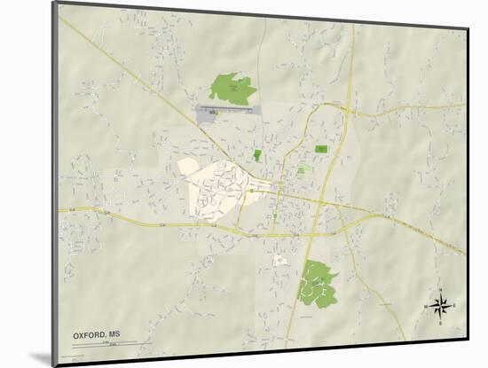 Political Map of Oxford, MS-null-Mounted Art Print