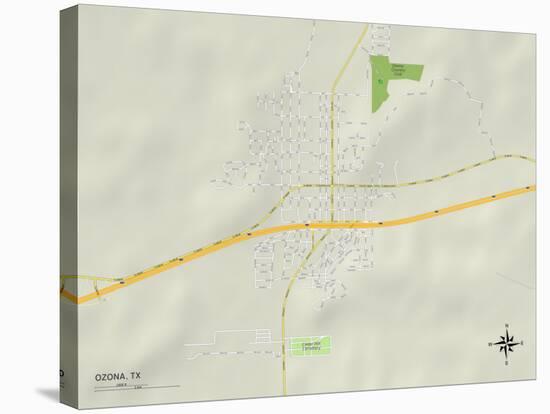 Political Map of Ozona, TX-null-Stretched Canvas