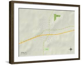 Political Map of Ozona, TX-null-Framed Art Print