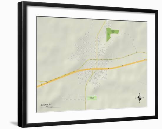 Political Map of Ozona, TX-null-Framed Art Print