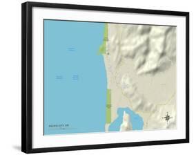 Political Map of Pacific City, OR-null-Framed Art Print