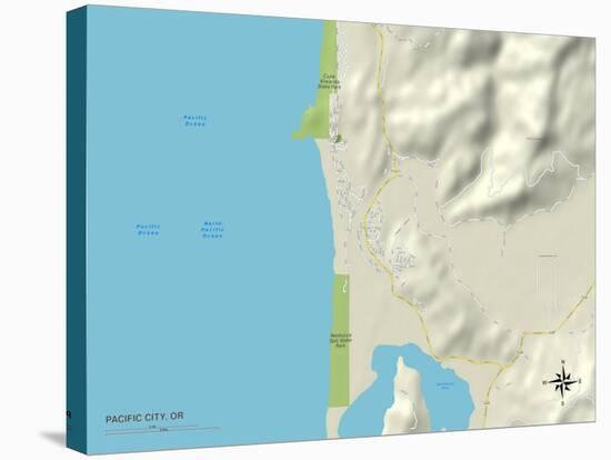 Political Map of Pacific City, OR-null-Stretched Canvas