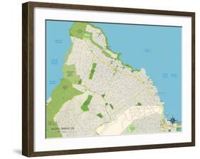 Political Map of Pacific Grove, CA-null-Framed Art Print