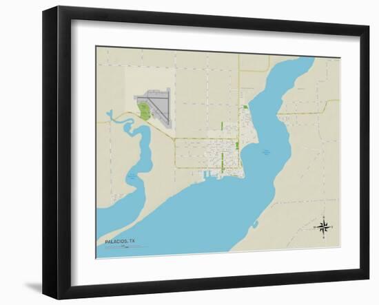 Political Map of Palacios, TX-null-Framed Art Print