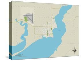 Political Map of Palacios, TX-null-Stretched Canvas